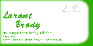 lorant brody business card